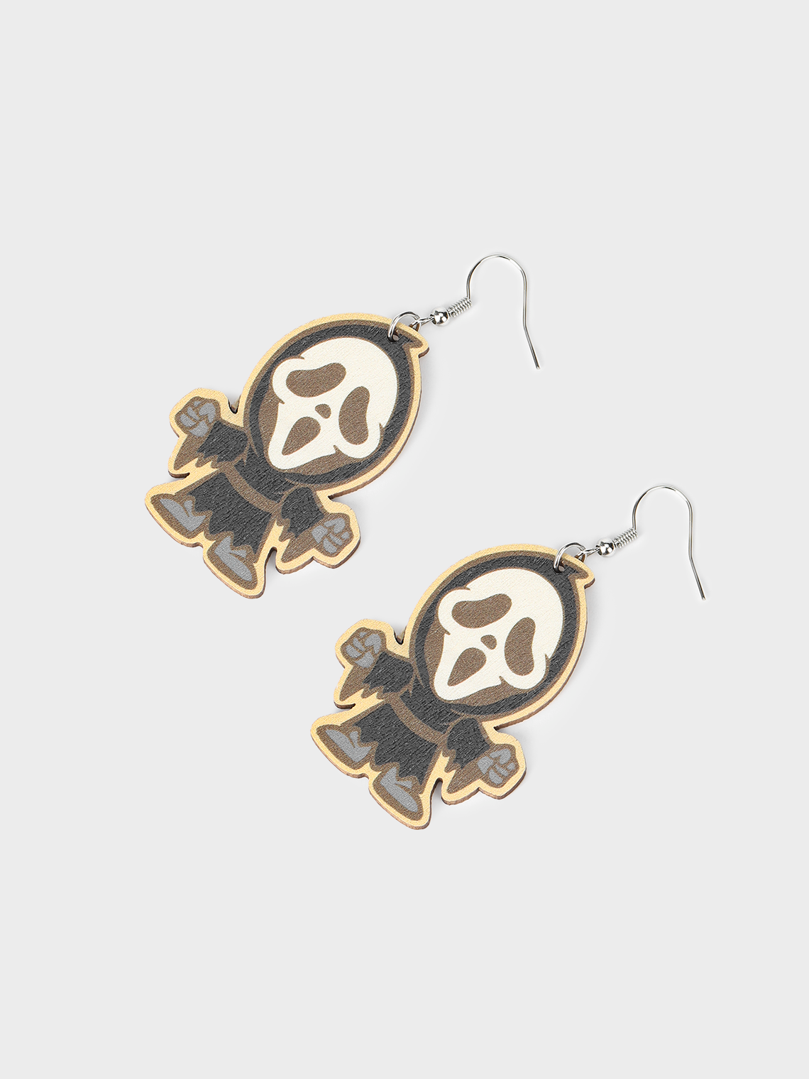 Wooden Skull Earrings