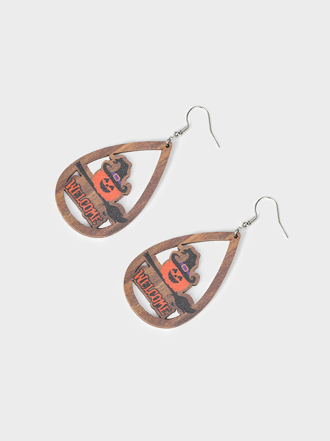 Wooden Skull Earrings