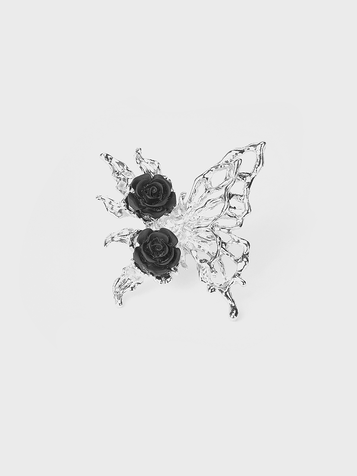 Metal Butterfly Roses Ring