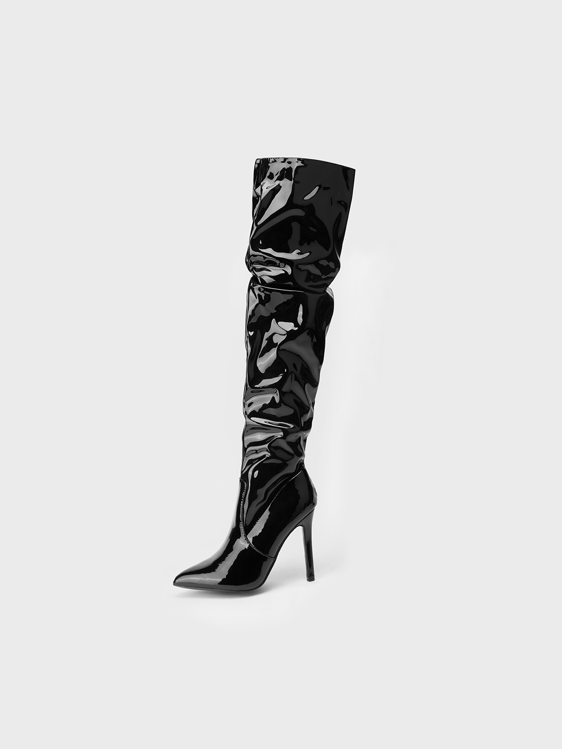 PU Thigh High Stiletto Heel Boots