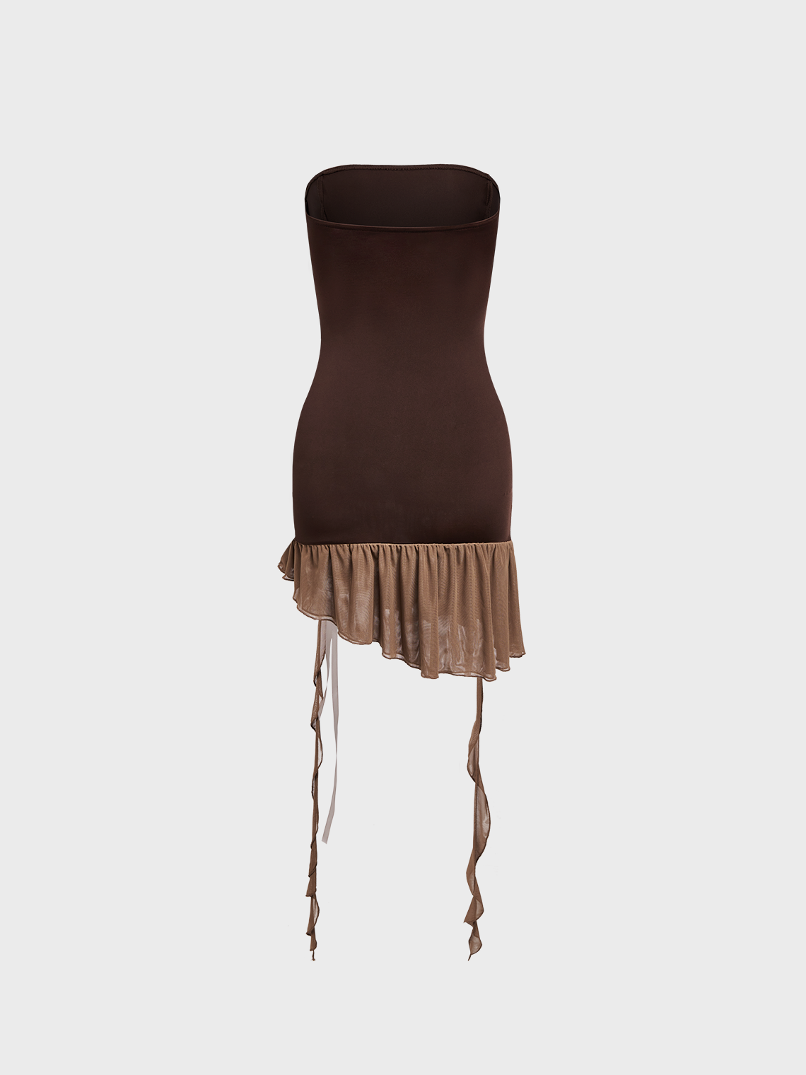 Y2k Brown Tie-up Dress Mini Dress