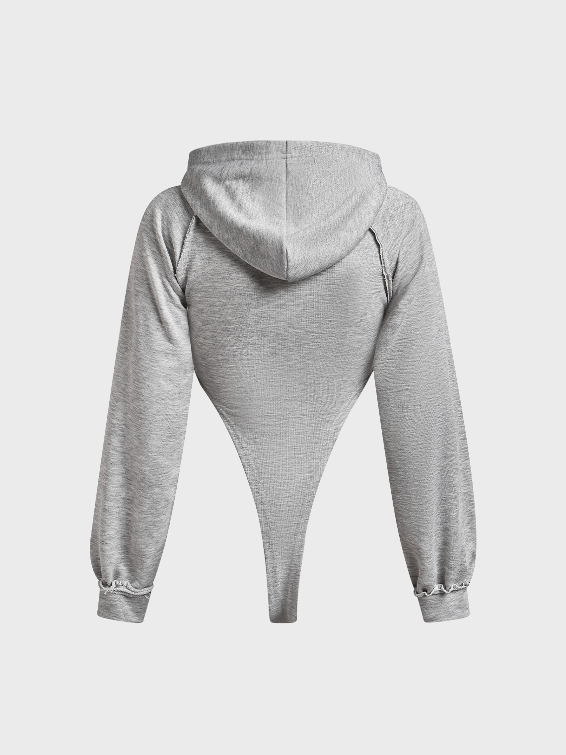 Activewear Street Gray Hoodie Letter Vintage Bodysuit