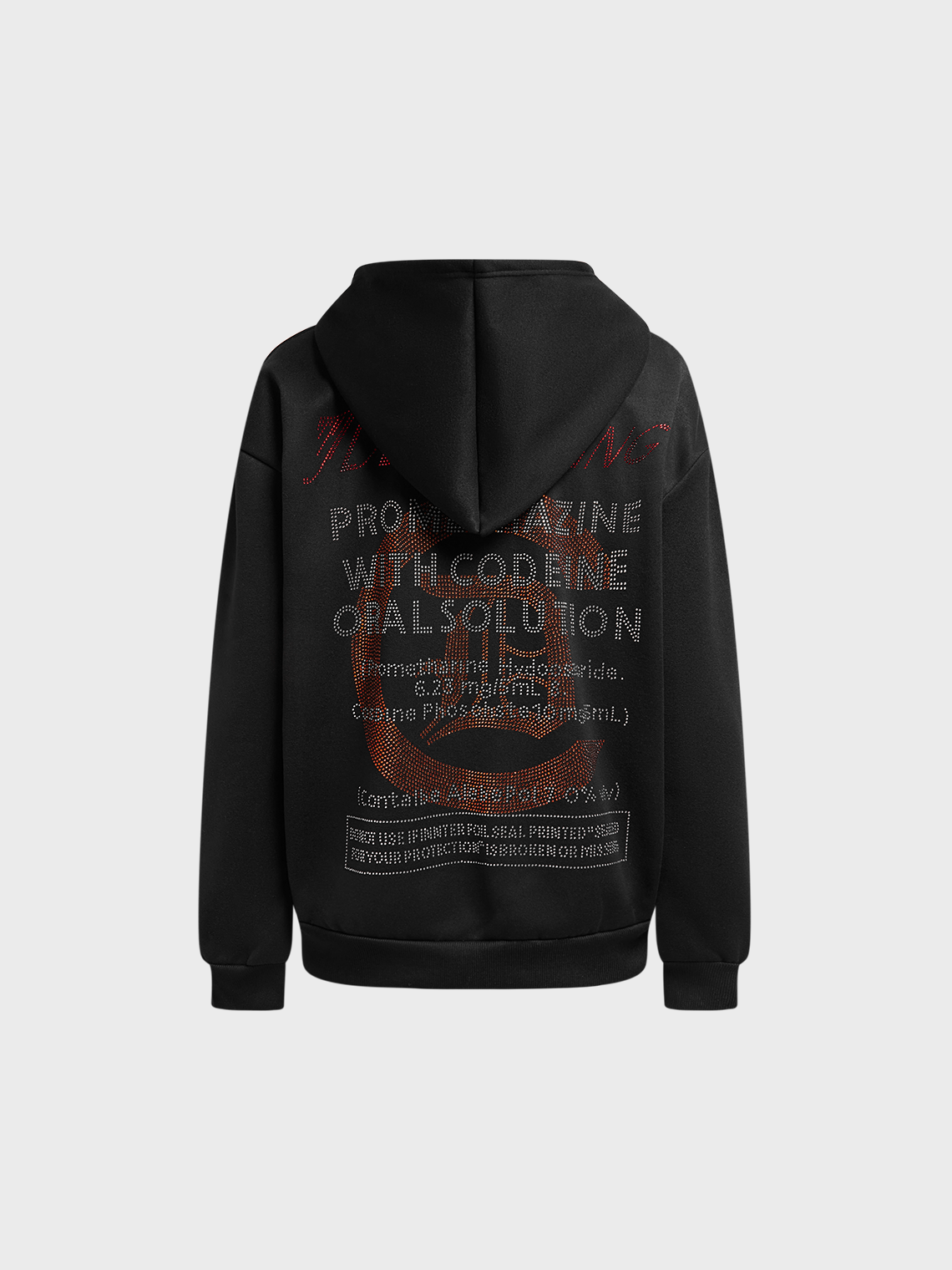 Zipper Text Letters Long Sleeve Hoodie