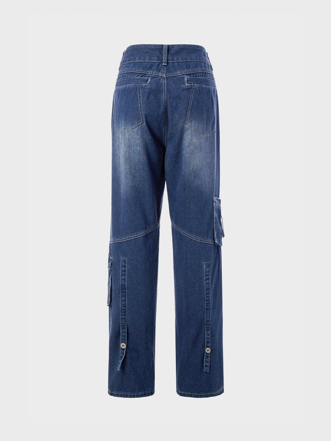 Y2K Gray Cargo Denim Bottom Jeans