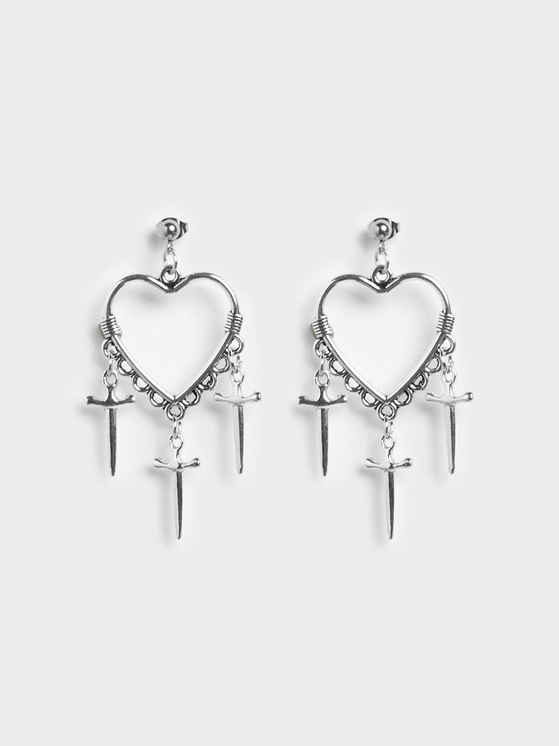 Punk Silver Accessory Earrings