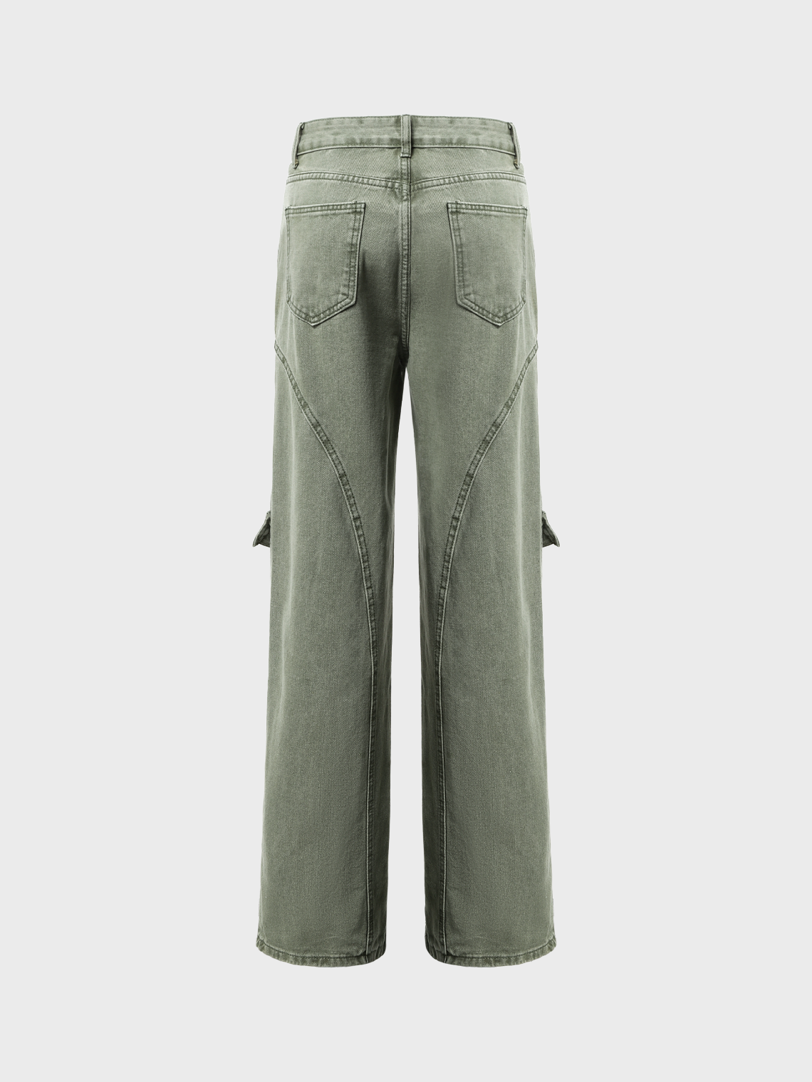 Street Green Pockets Bottom Pants