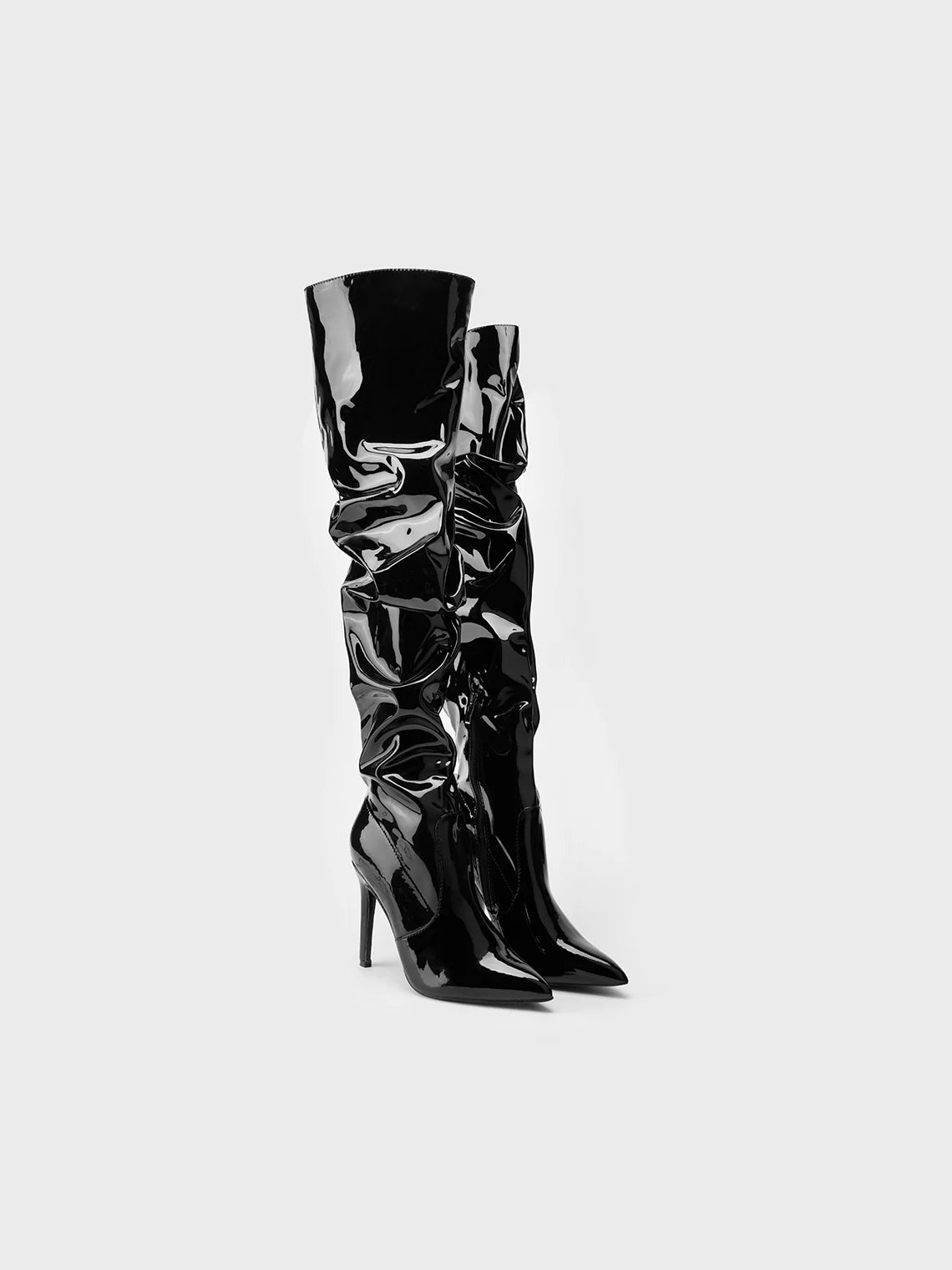 PU Thigh High Stiletto Heel Boots