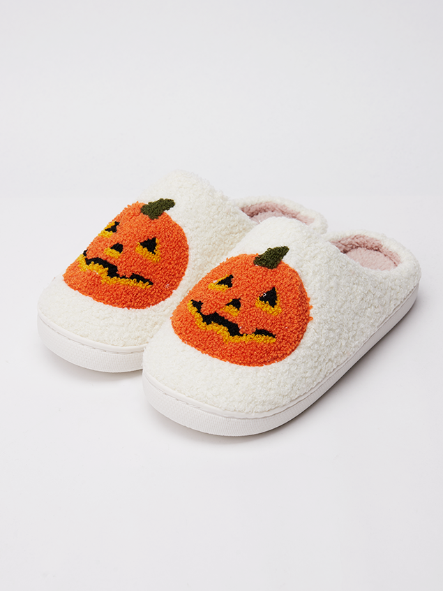 Cotton Autumn Color Block Fluffy Slippers