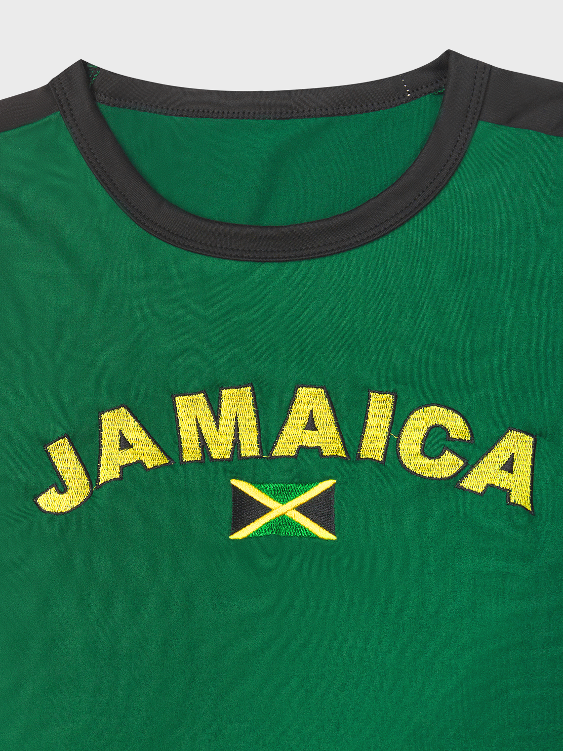 Jersey Jamaica Crew Neck Color Block Short Sleeve T-Shirt