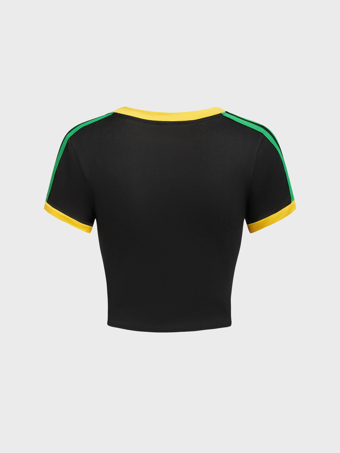 Jersey Jamaica Crew Neck Color Block Short Sleeve T-Shirt