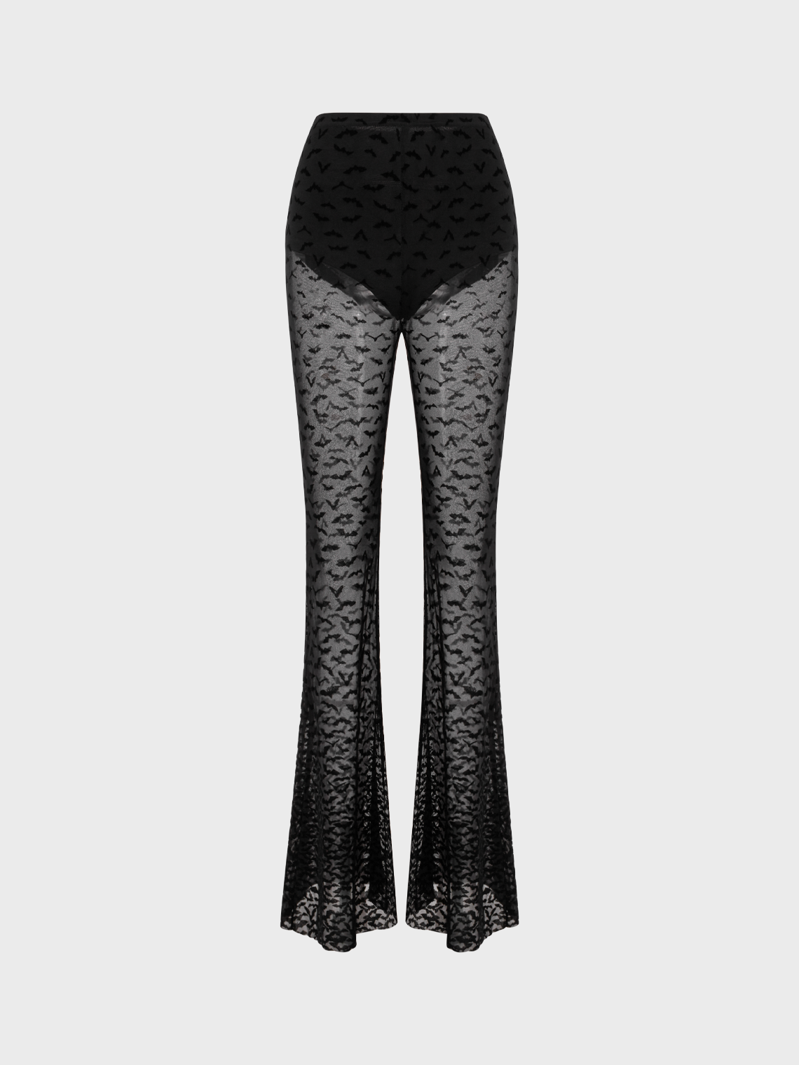 Punk Black Mesh Double Layer Halloween Bottom Pants