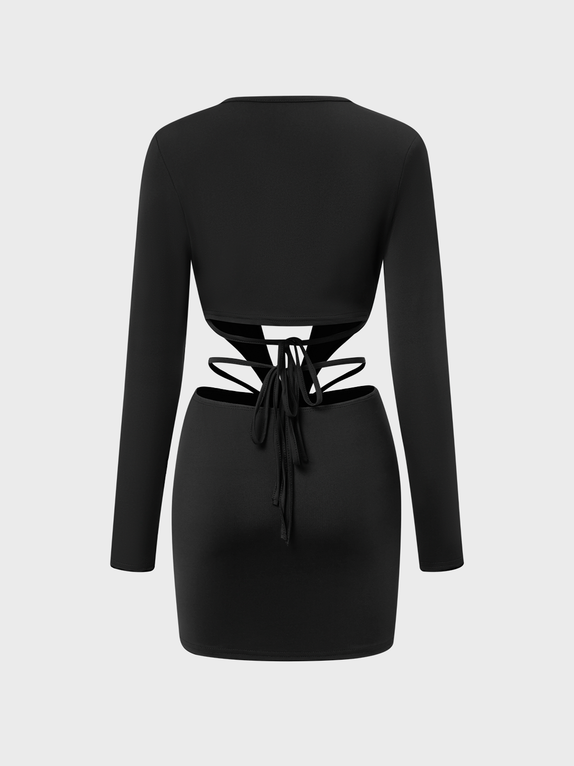 Street Black Cut Out Dress Mini Dress