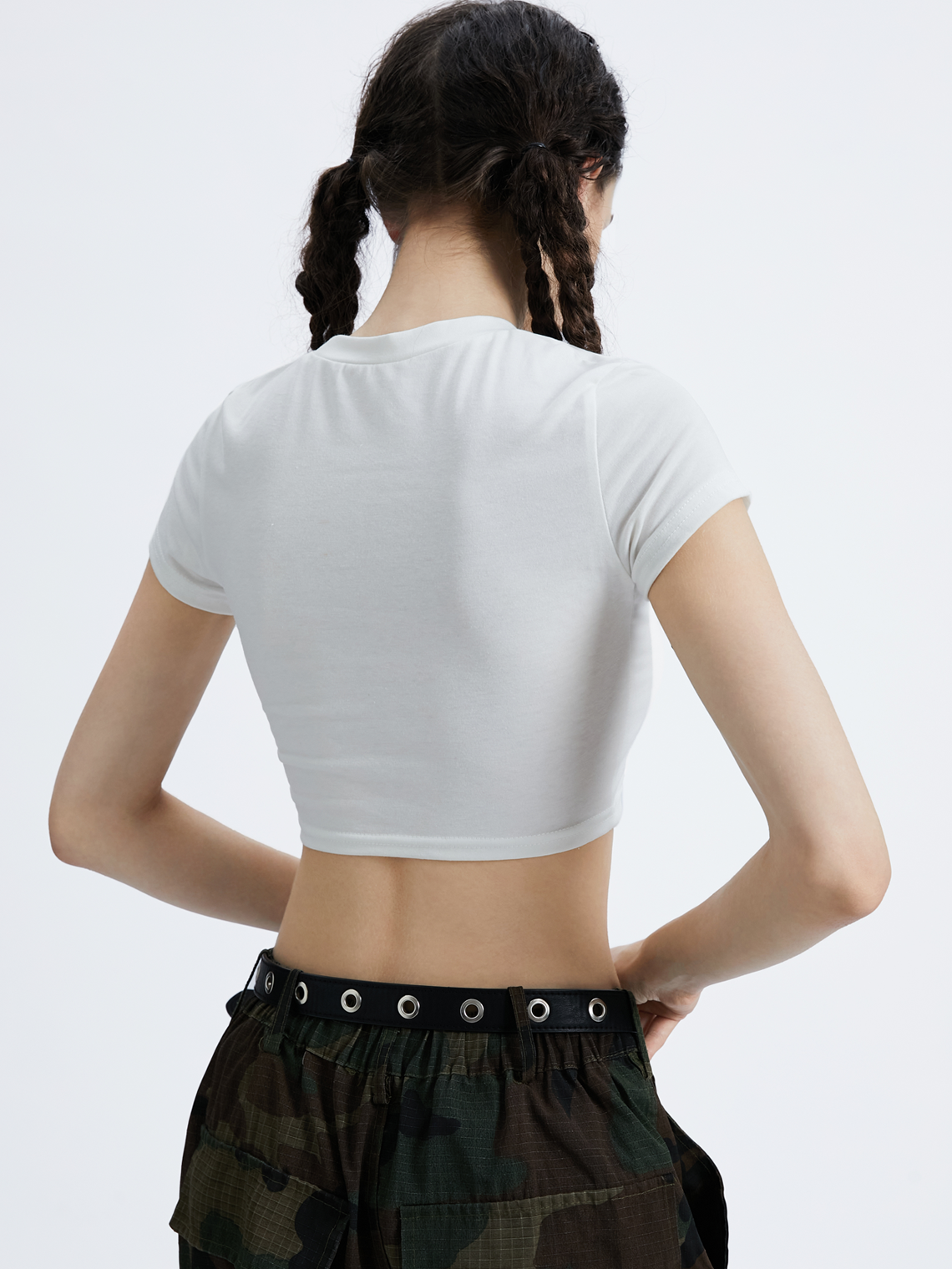 Y2k White Lext letters Basic Top T-Shirt