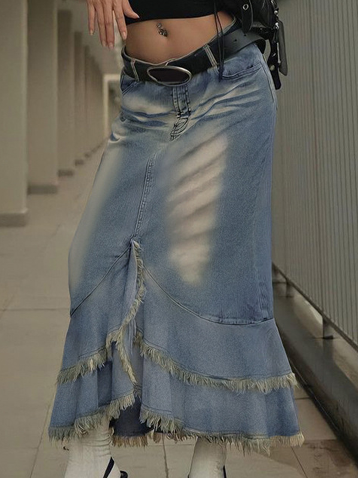 Maxi Denim Mermaid Skirt