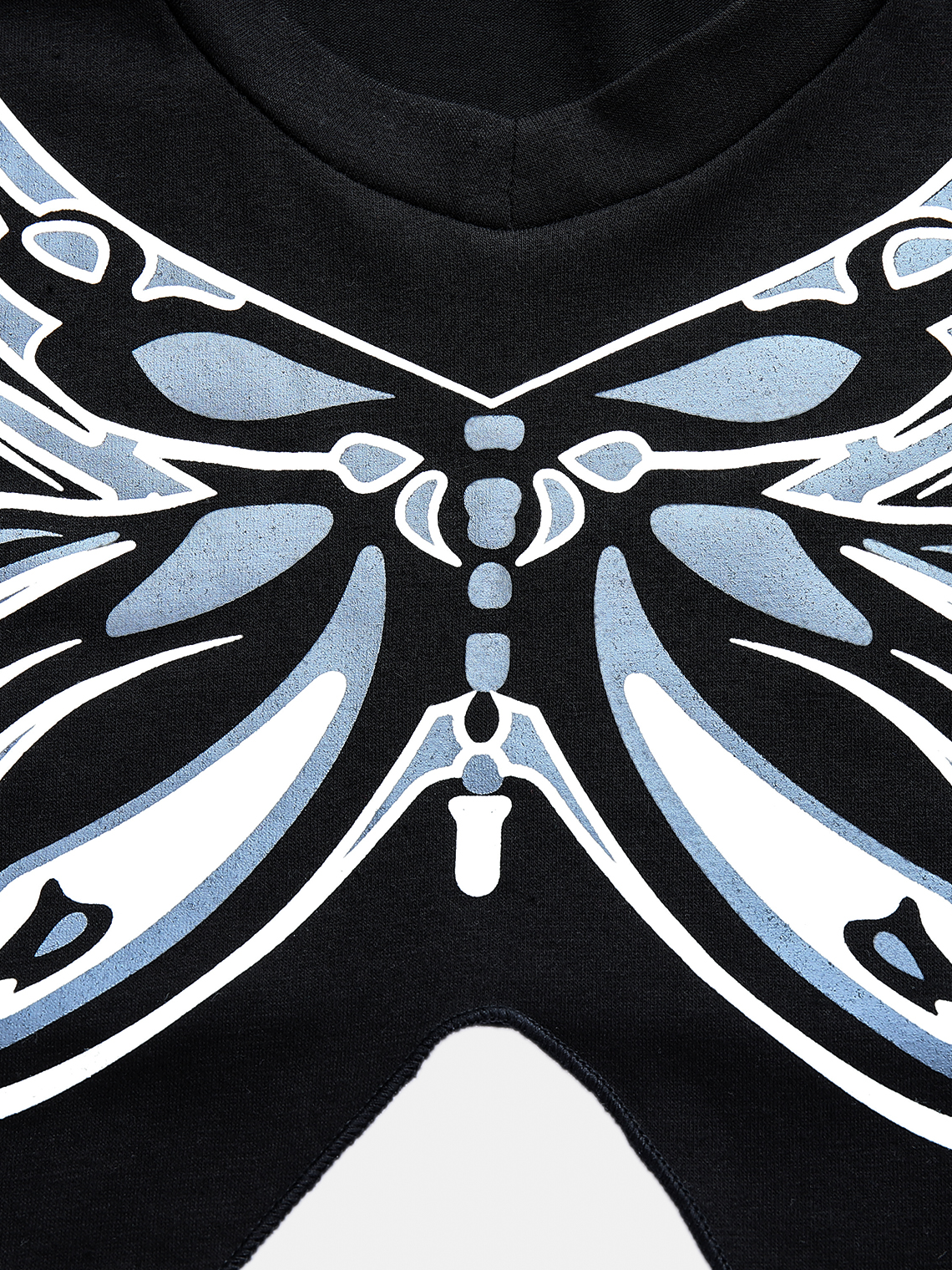 Y2K Fashion Black Butterfly V-Neck Top T-Shirt