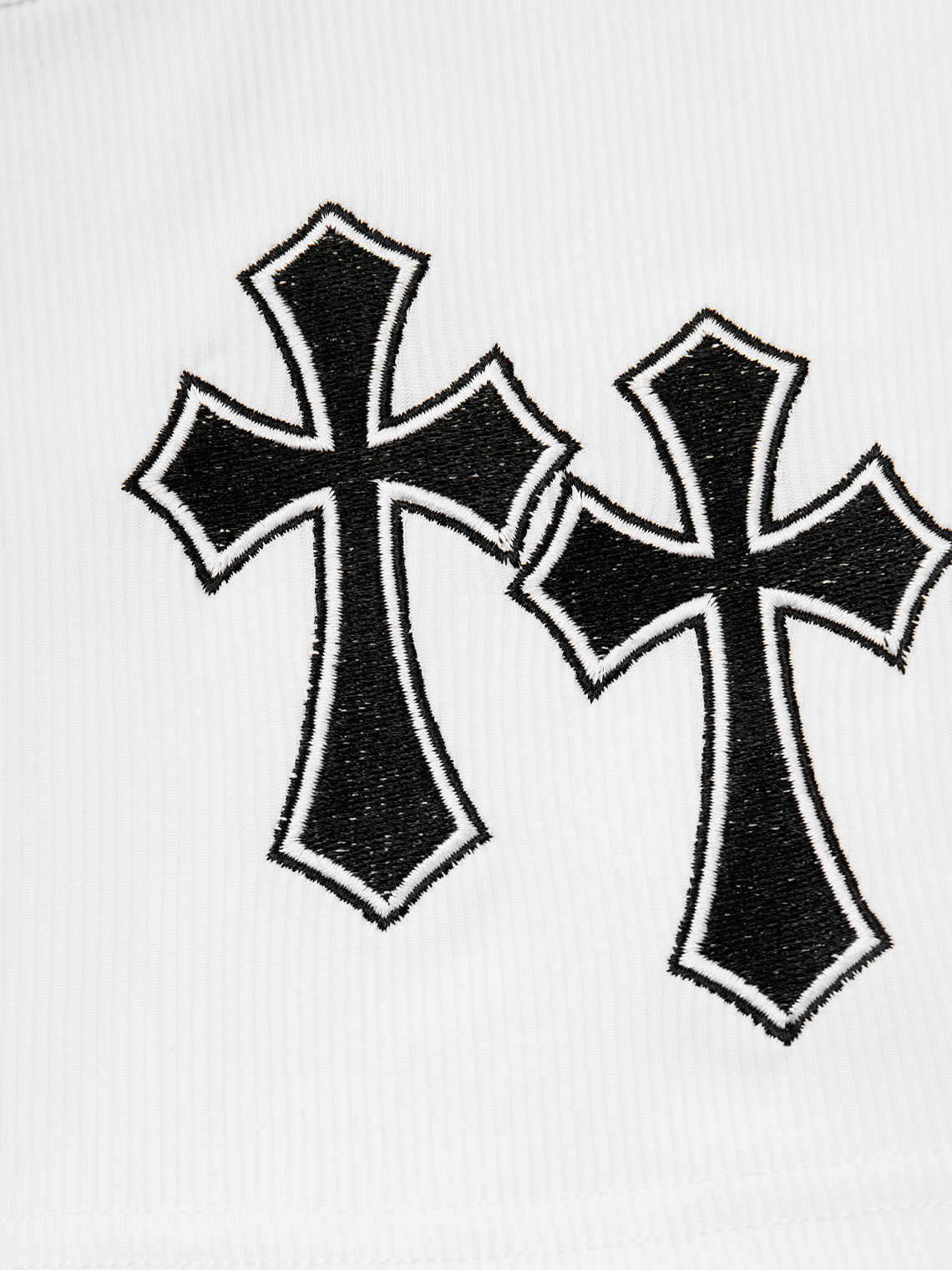 Y2K White Cross Top T-Shirt