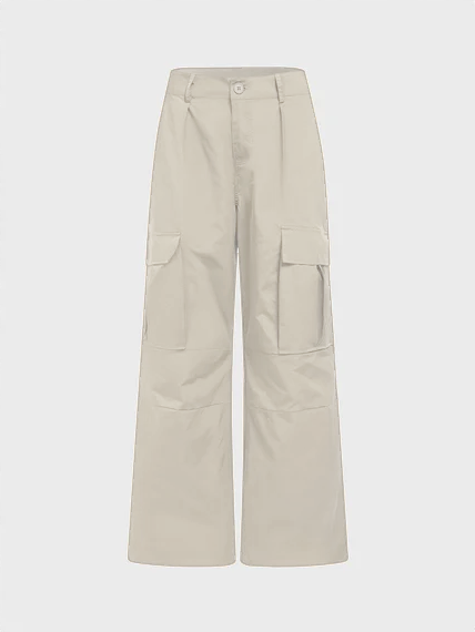 Pocket Plain Cargo Straight Pants