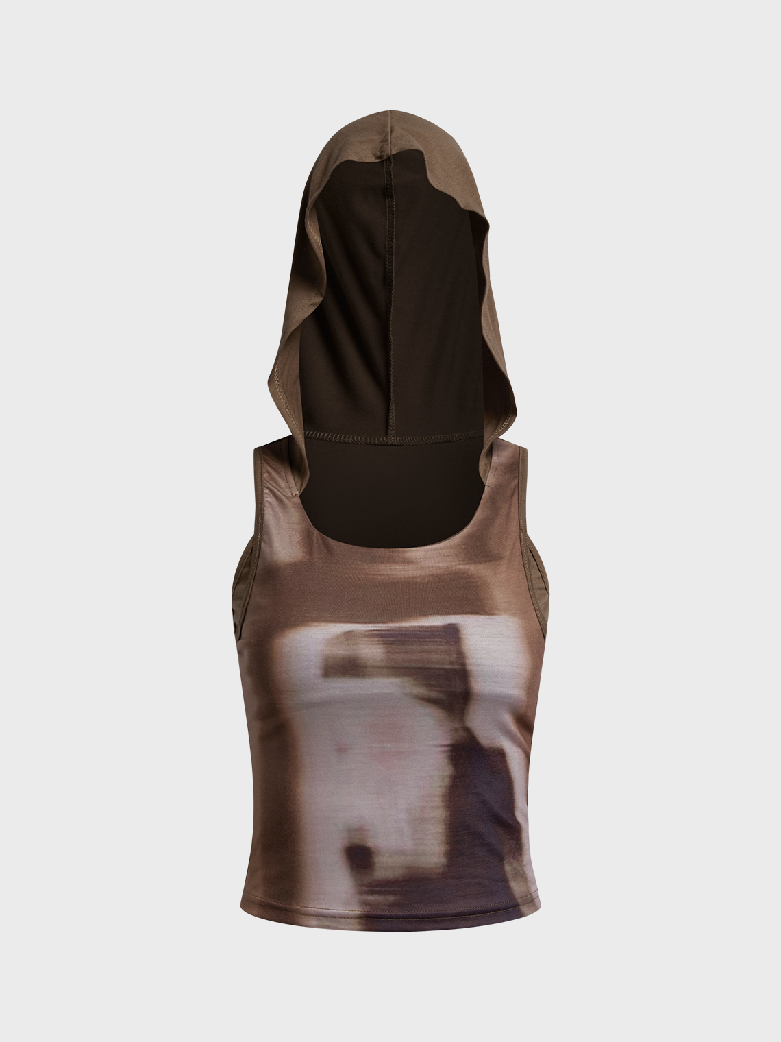 Hooded Abstract Tank Top