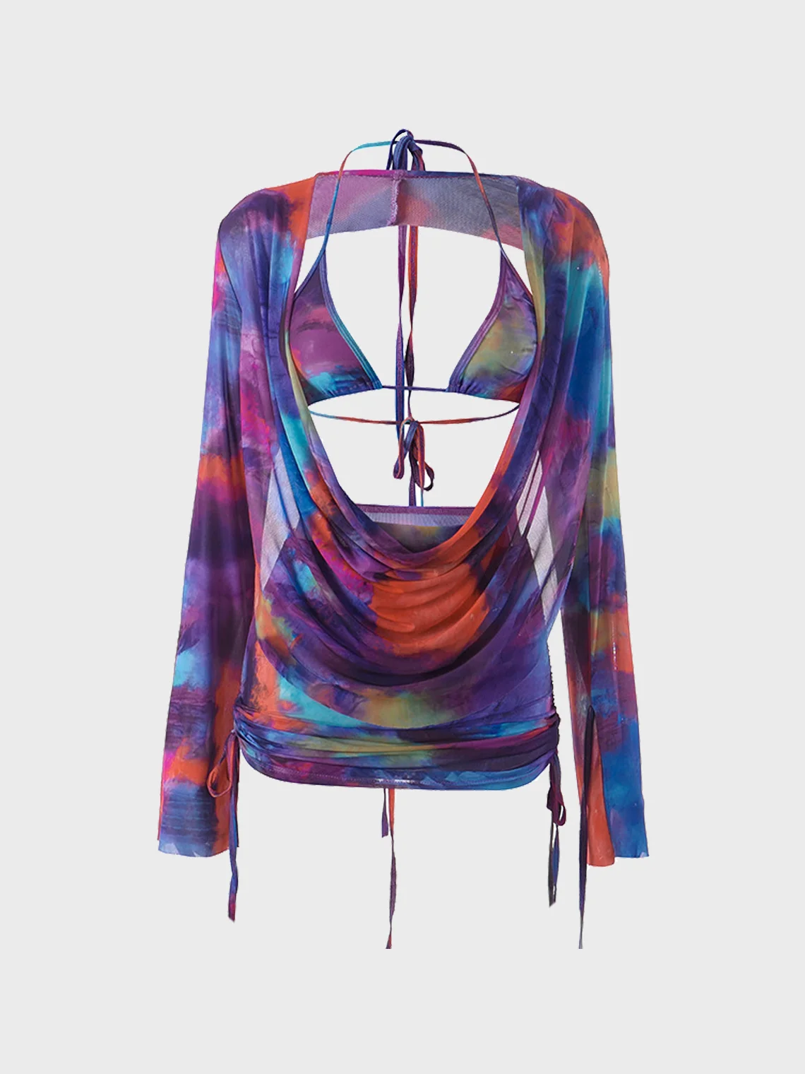 Mesh Tie-Dye Abstract Matching Set