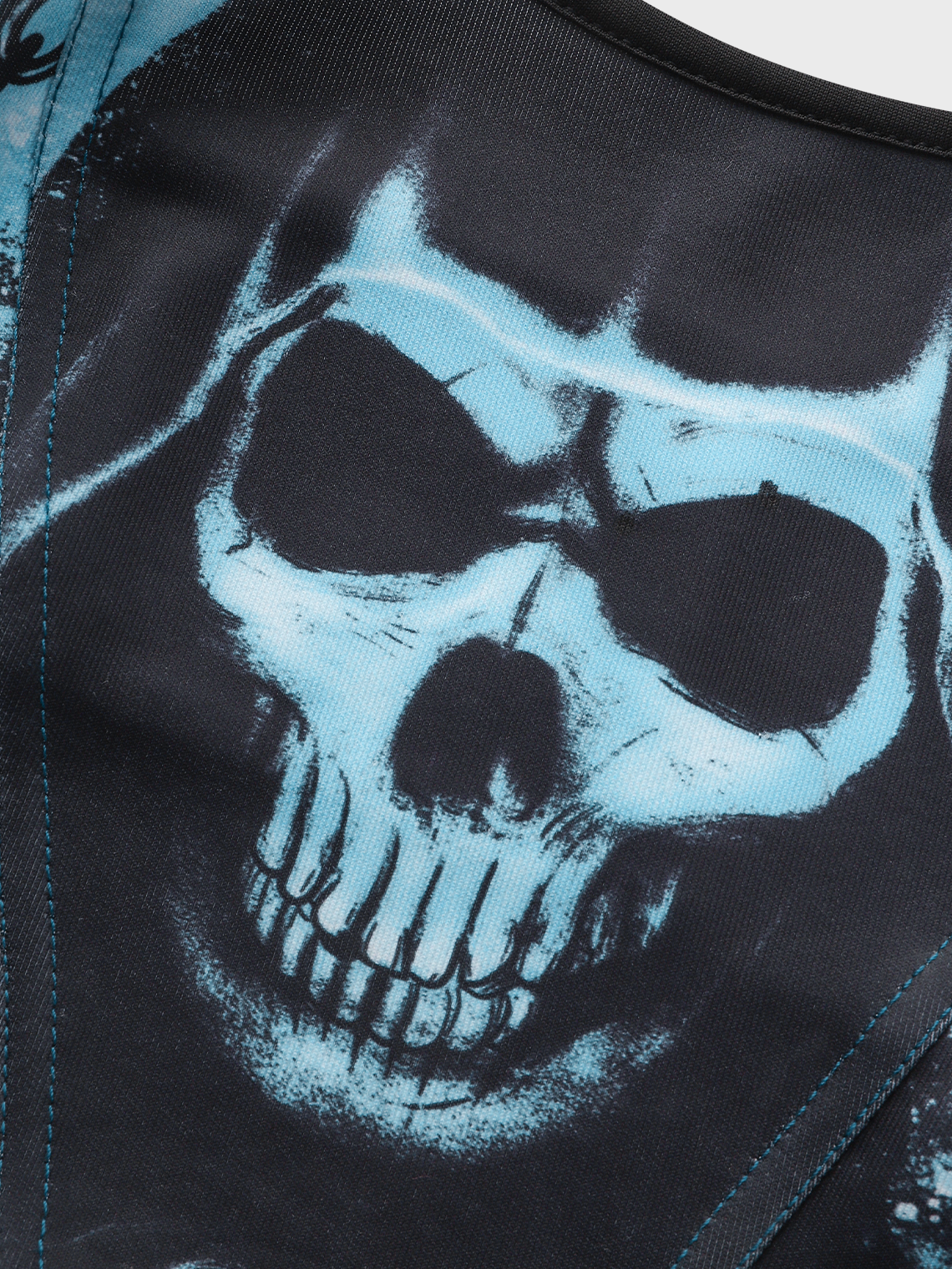 Punk Blue Skull Geometric Design Halloween Top Tank Top & Cami