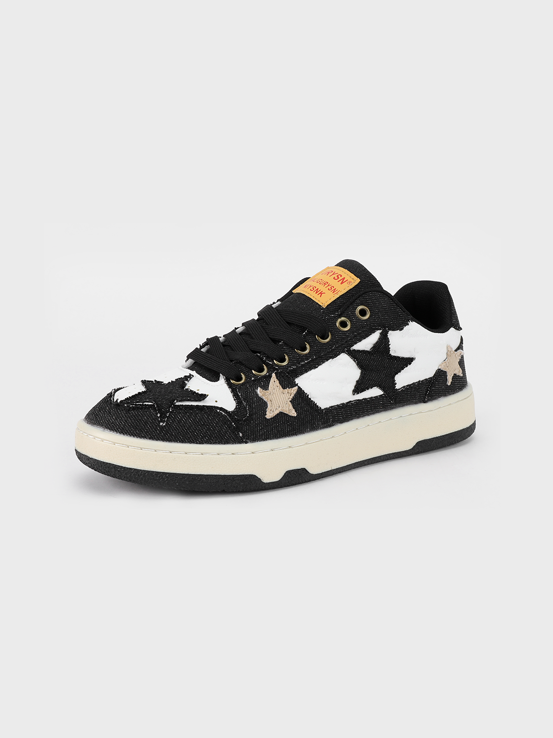 Star Pattern Lace Up  Low Top Canvas Shoes