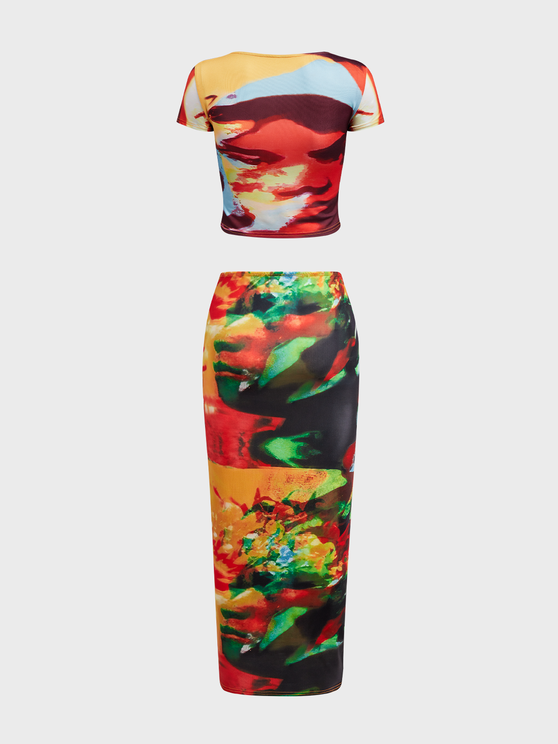 Edgy Multicolor Body print Two-Piece Set