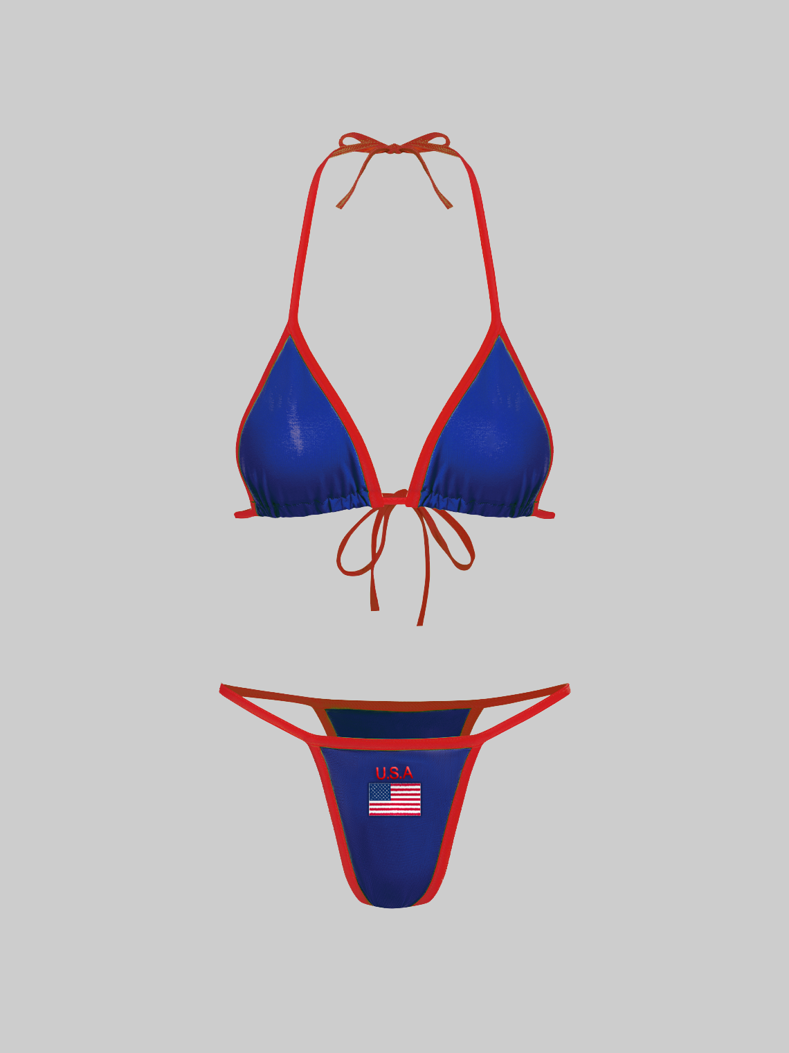 Jersey USA Color Block Bikini