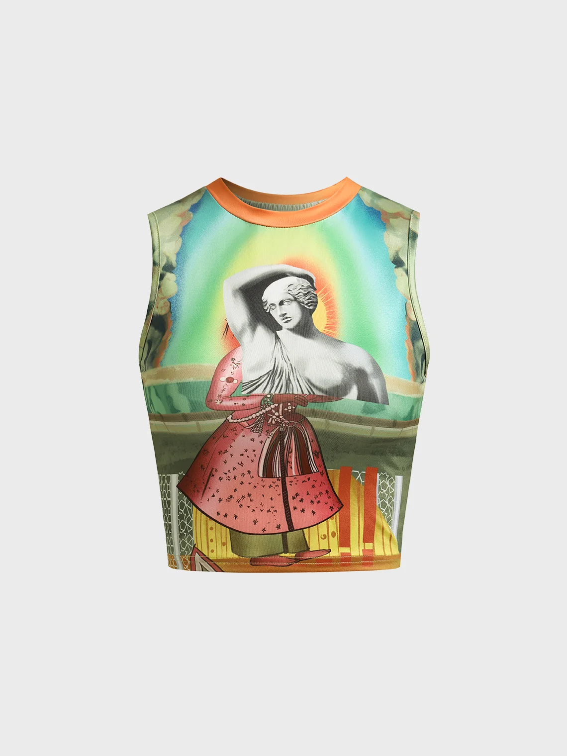 Tight Y2K Statue Crew Neck Tank Top