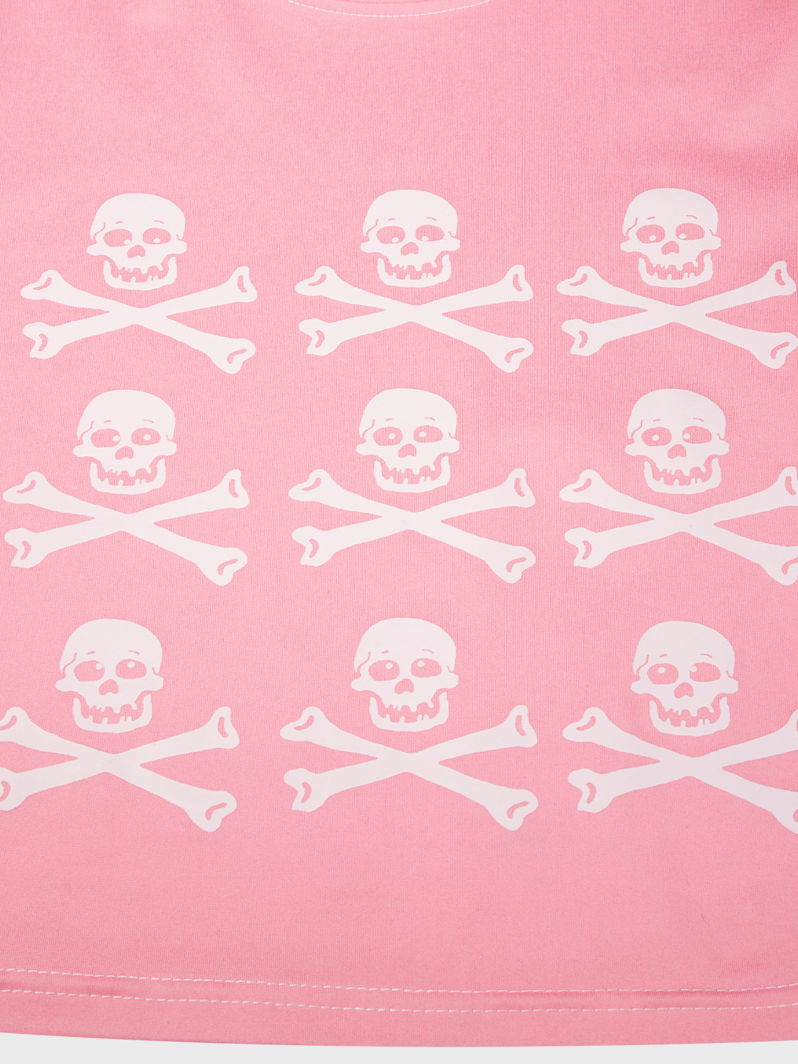 Y2k Pink Skull Basic Top T-Shirt