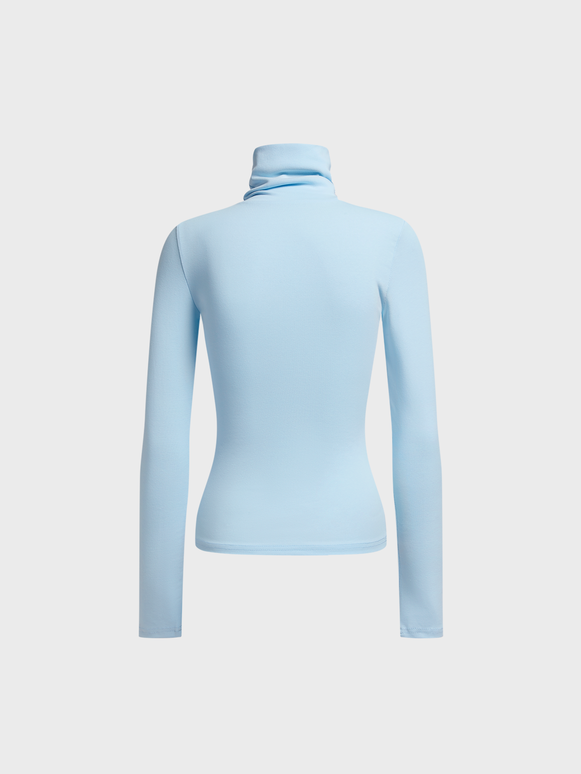 Turtleneck Bowknot Plain Long Sleeve T-Shirt