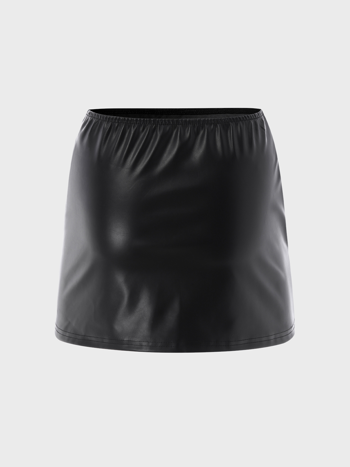 Punk Black Leather Metal Cyberpunk Bottom Skirt