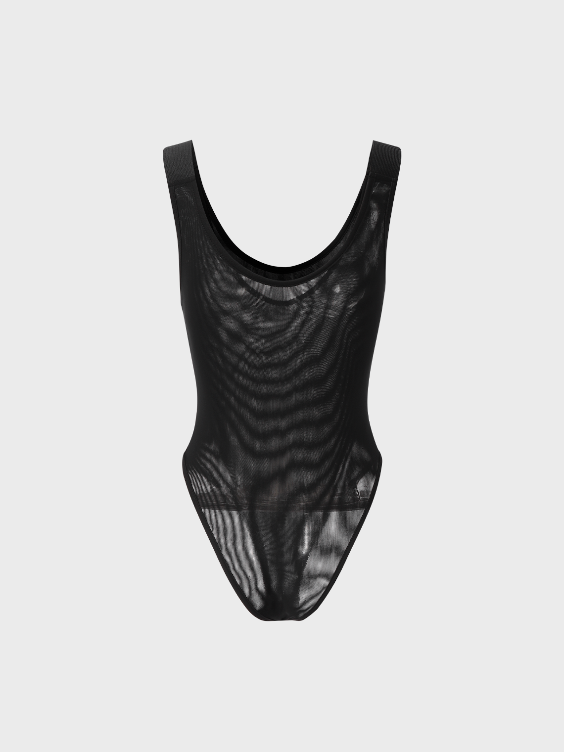 Y2K Black Mesh Double Layer Bodysuit