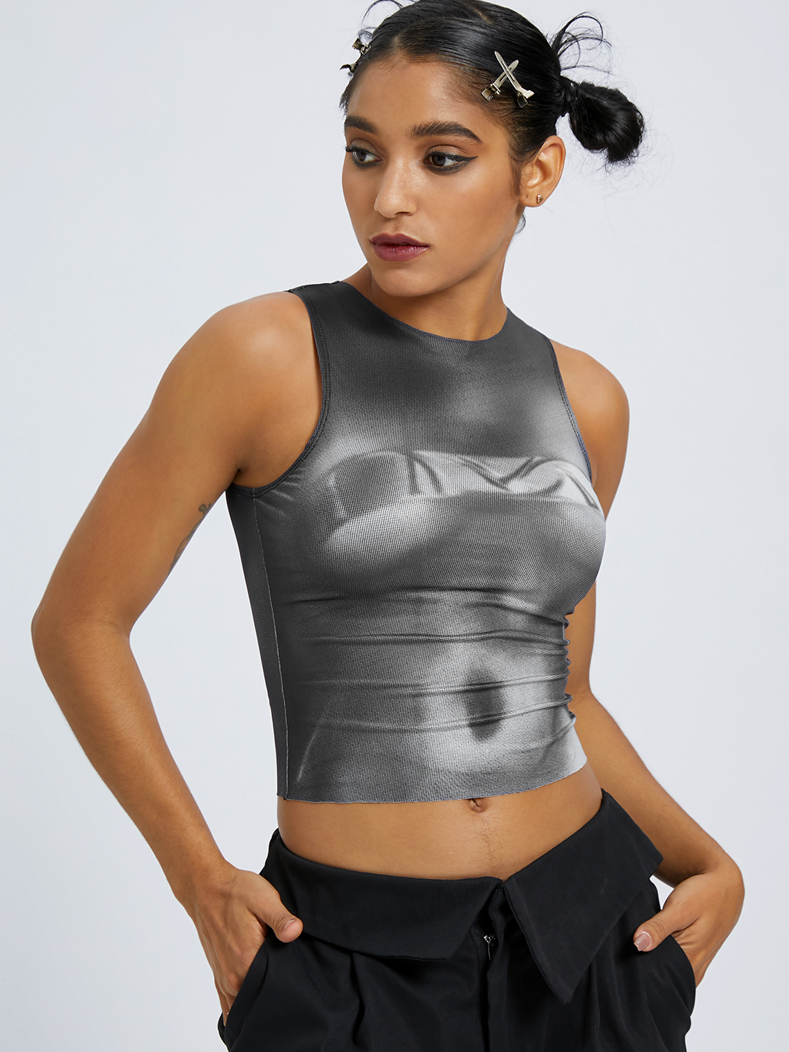 Tight Y2K Crew Neck Human Body Tank Top