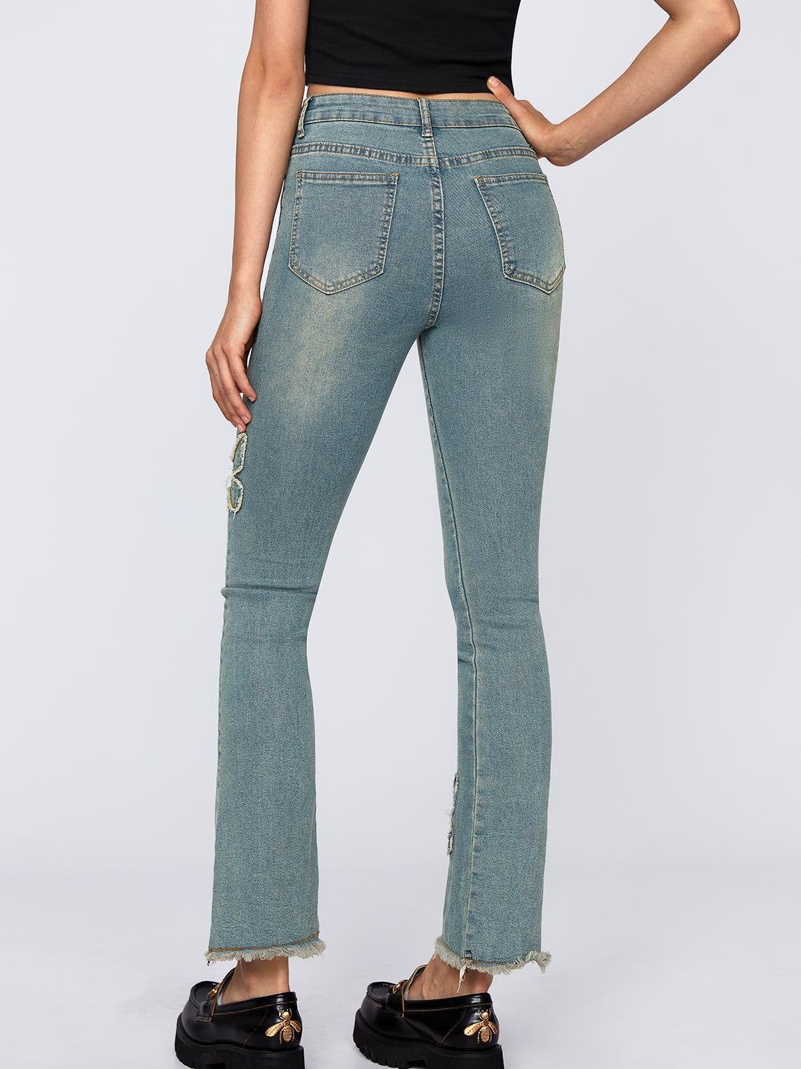 Y2K Glamorous1 Blue Denim High Waist Bottom Jeans