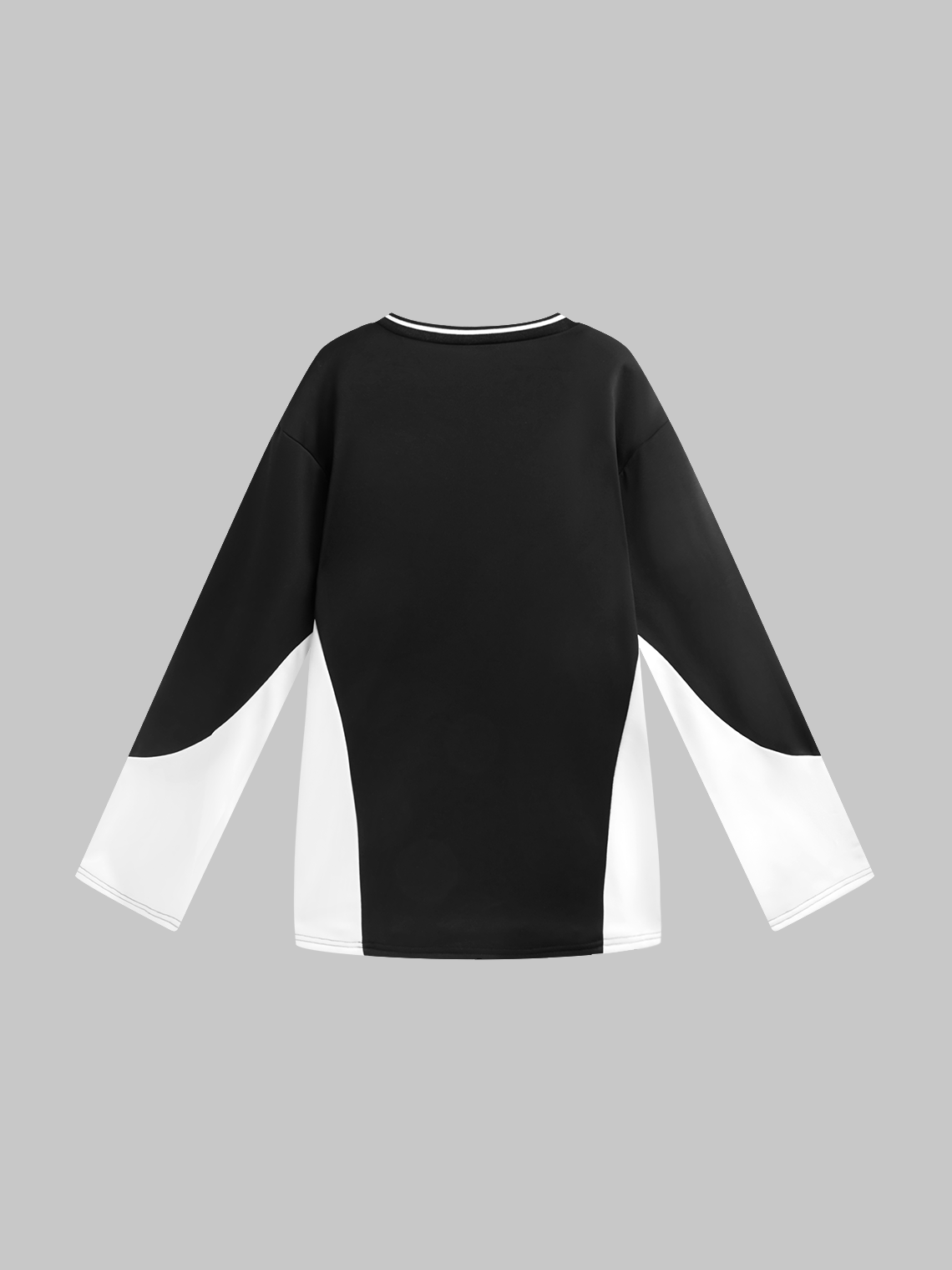 V Neck Color Block Long Sleeve Sweatshirt