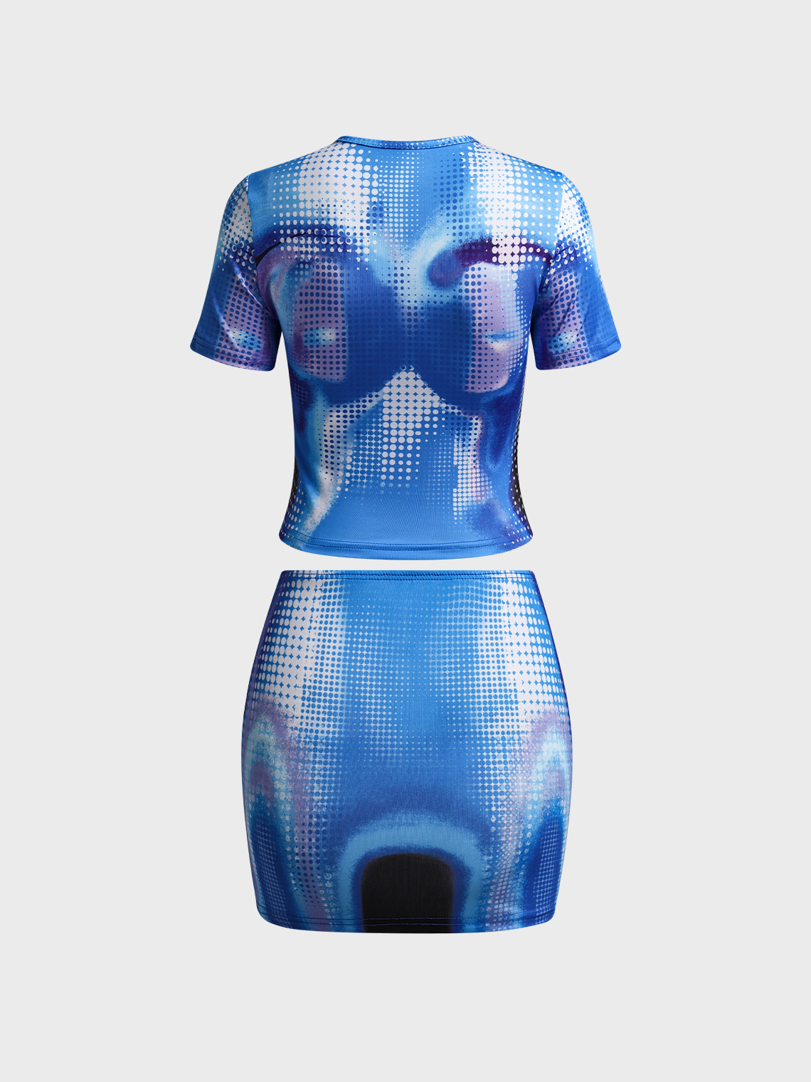 Edgy Blue Body print 2pic set Two-Piece Set