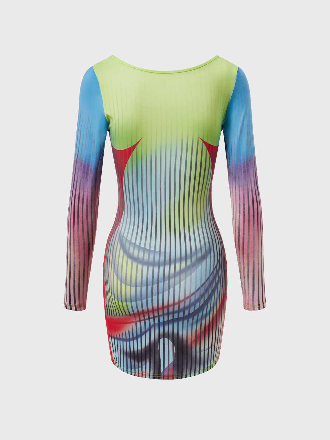 Edgy Multicolor Body Print Dress Mini Dress