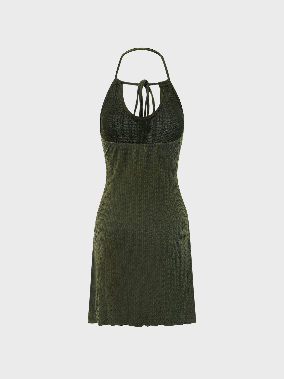 Y2k Green Lace up Knit wear Dress Mini Dress