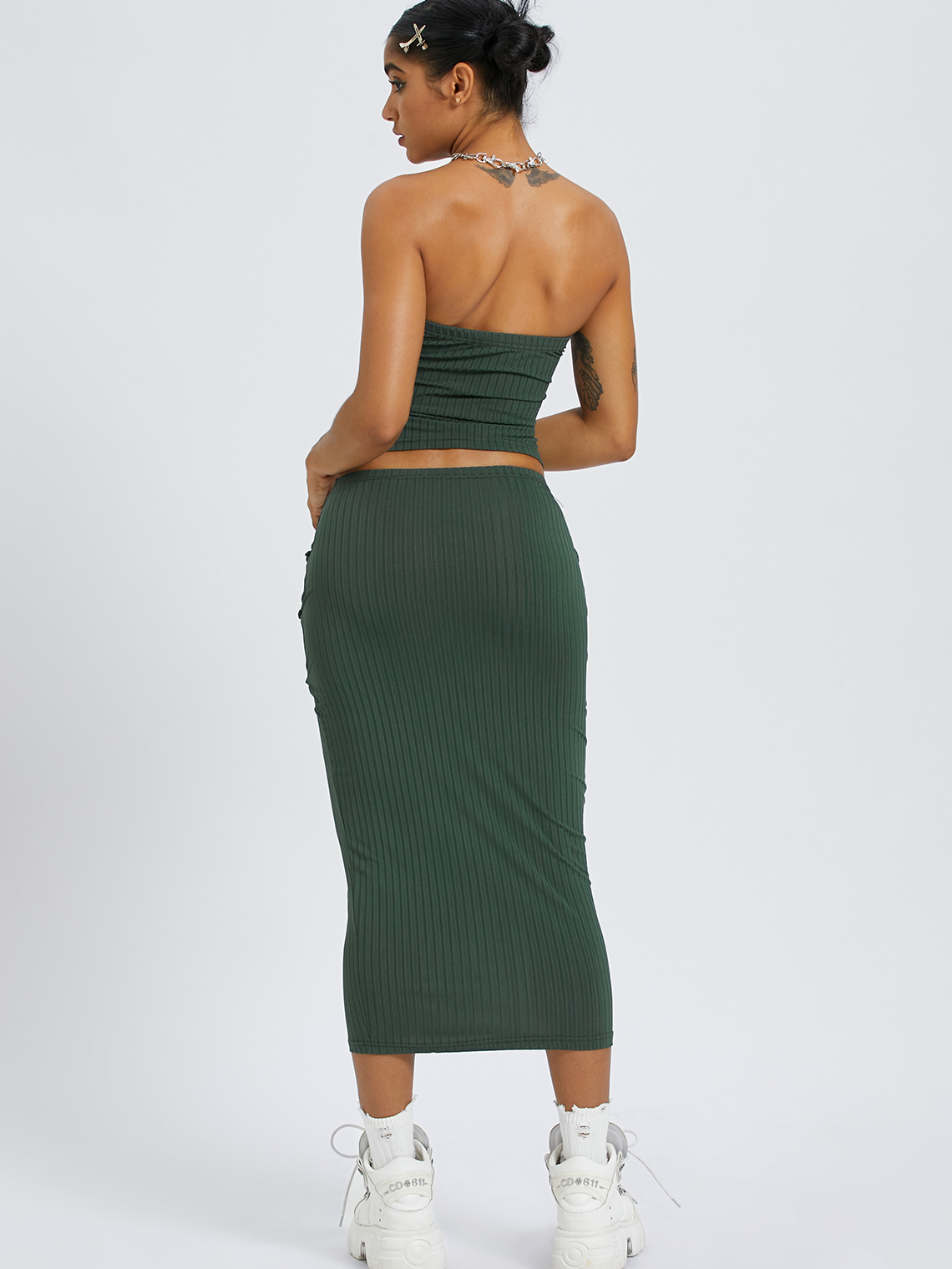 Y2k Darkgreen Two-Piece Set