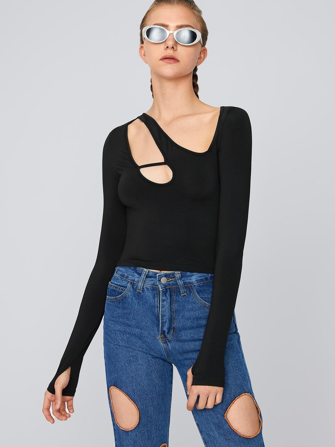 Casual Black Top T-Shirt