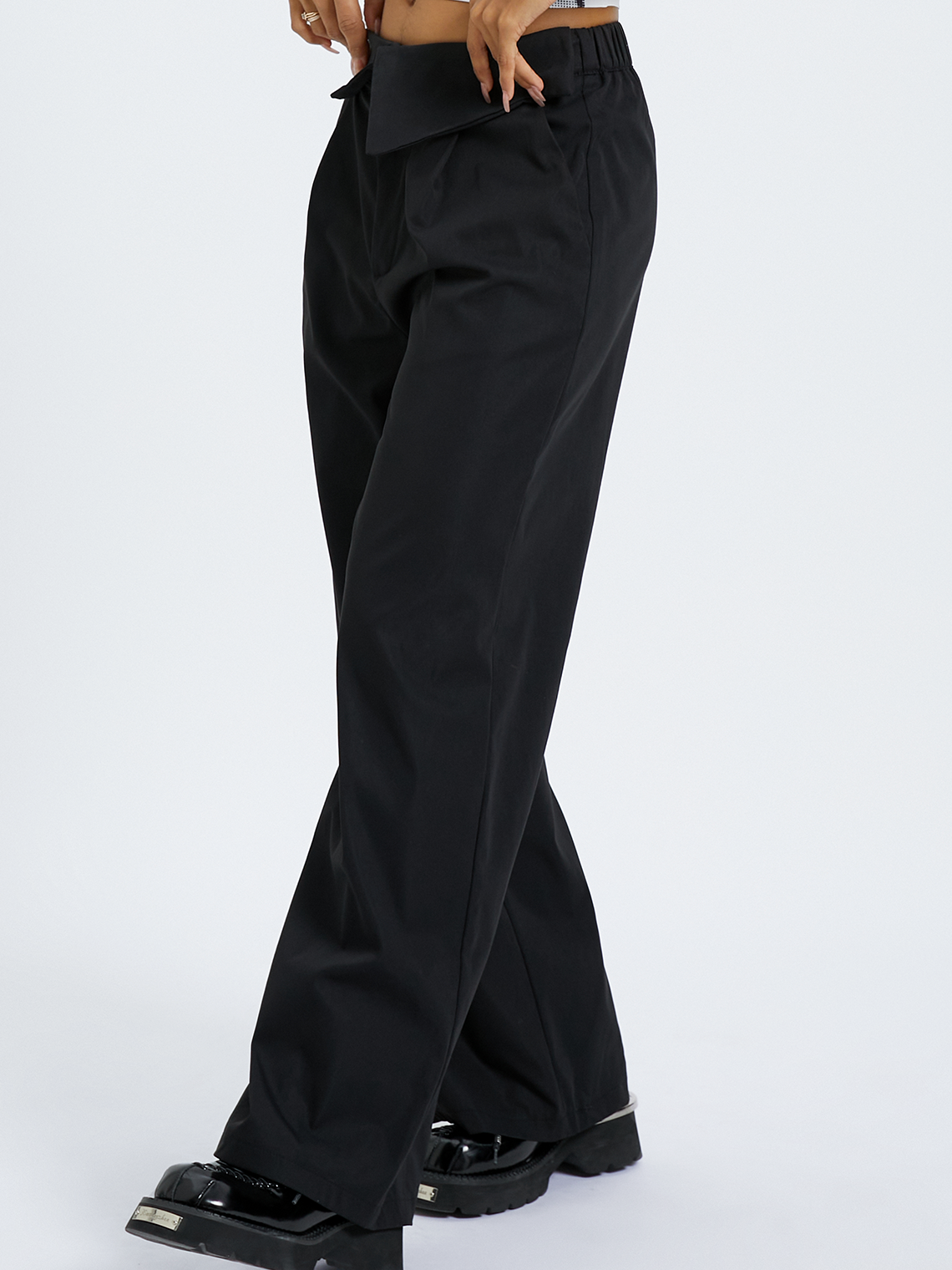 Plain Wide Leg Back To Work Pants