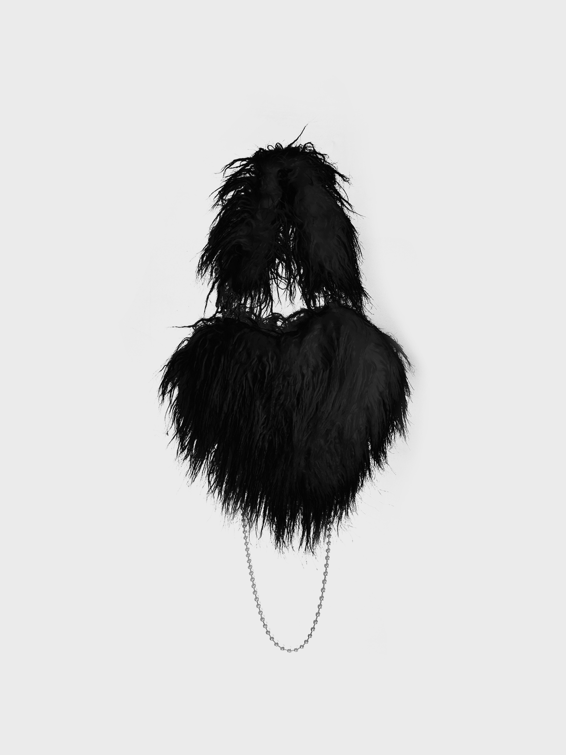 Artificial Fur Plain Shoulder Bag