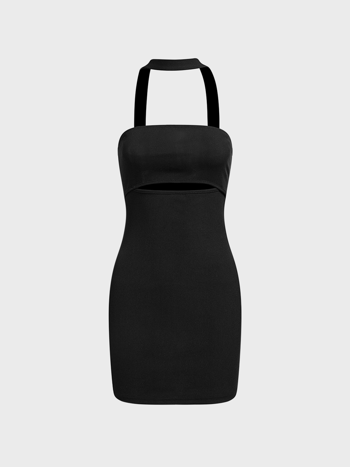 Cut Out Strapless Plain Sleeveless Short Dress