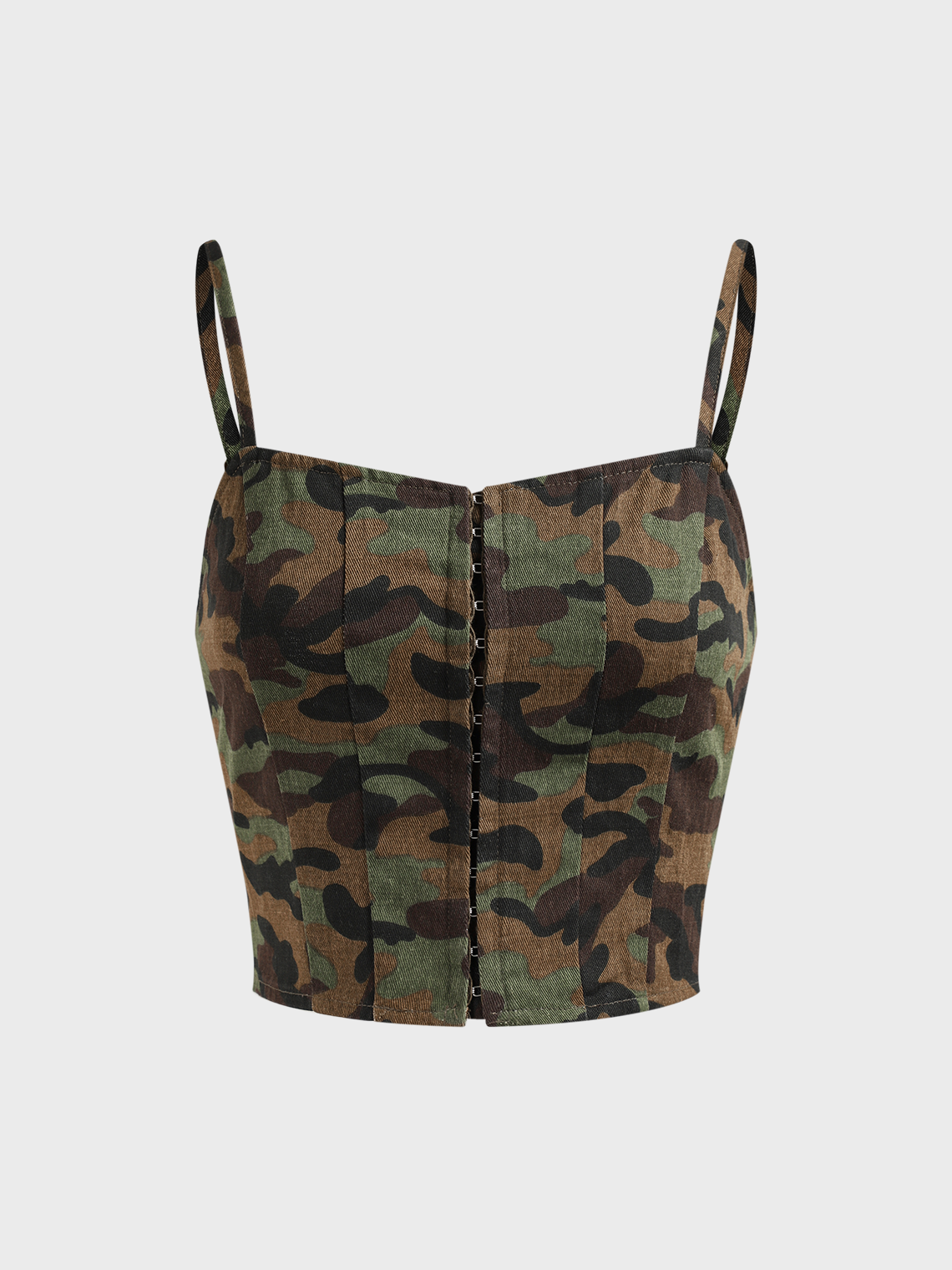 Twill Cargo Patchwork Camo Top With Skirt Two-Piece Set