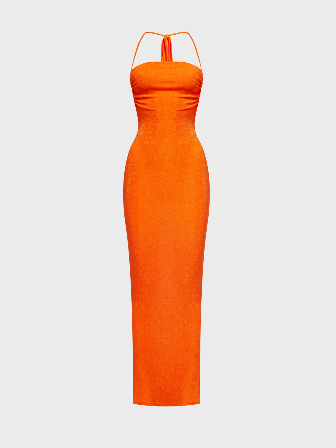 Y2k Orange Backless Dress Midi Dress