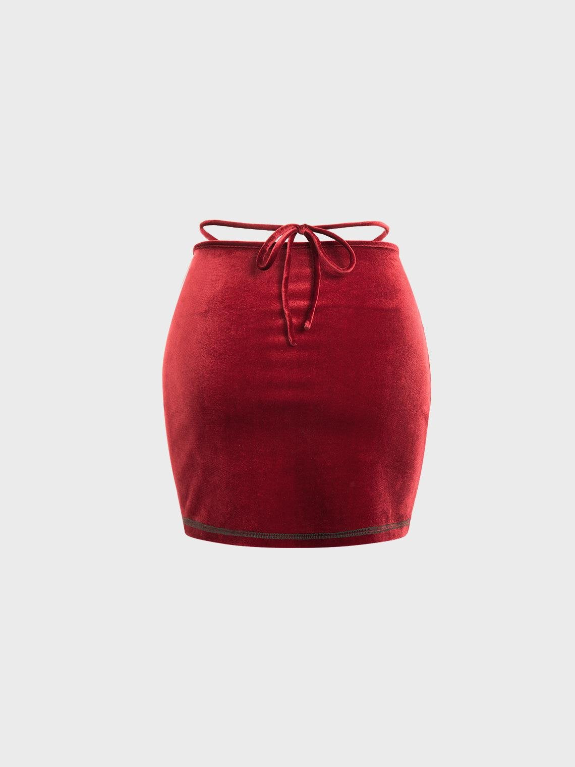 Casual Red Bottom Skirt