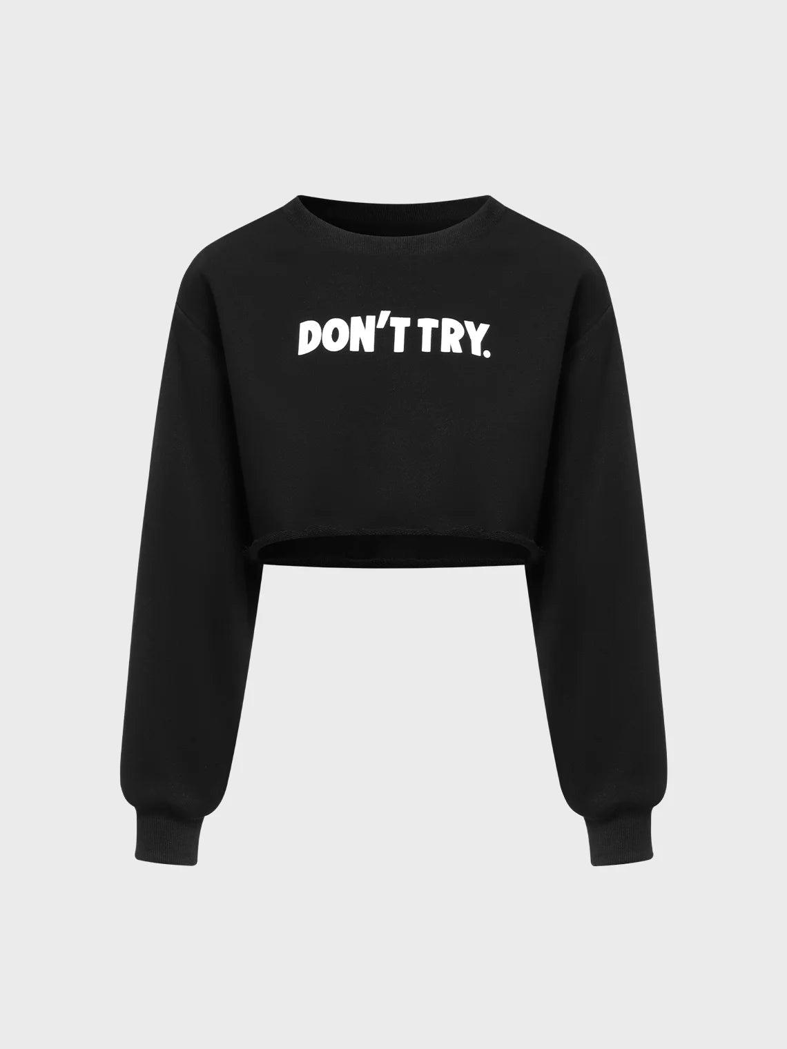 Basic Crew Neck Text Letters Long Sleeve Sweatershirt