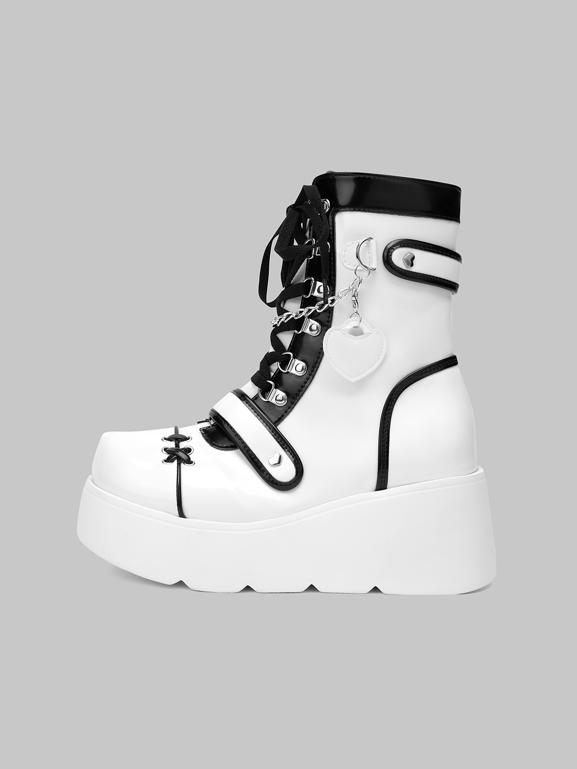 Y2K Color Block PU Combat Ankle Boots