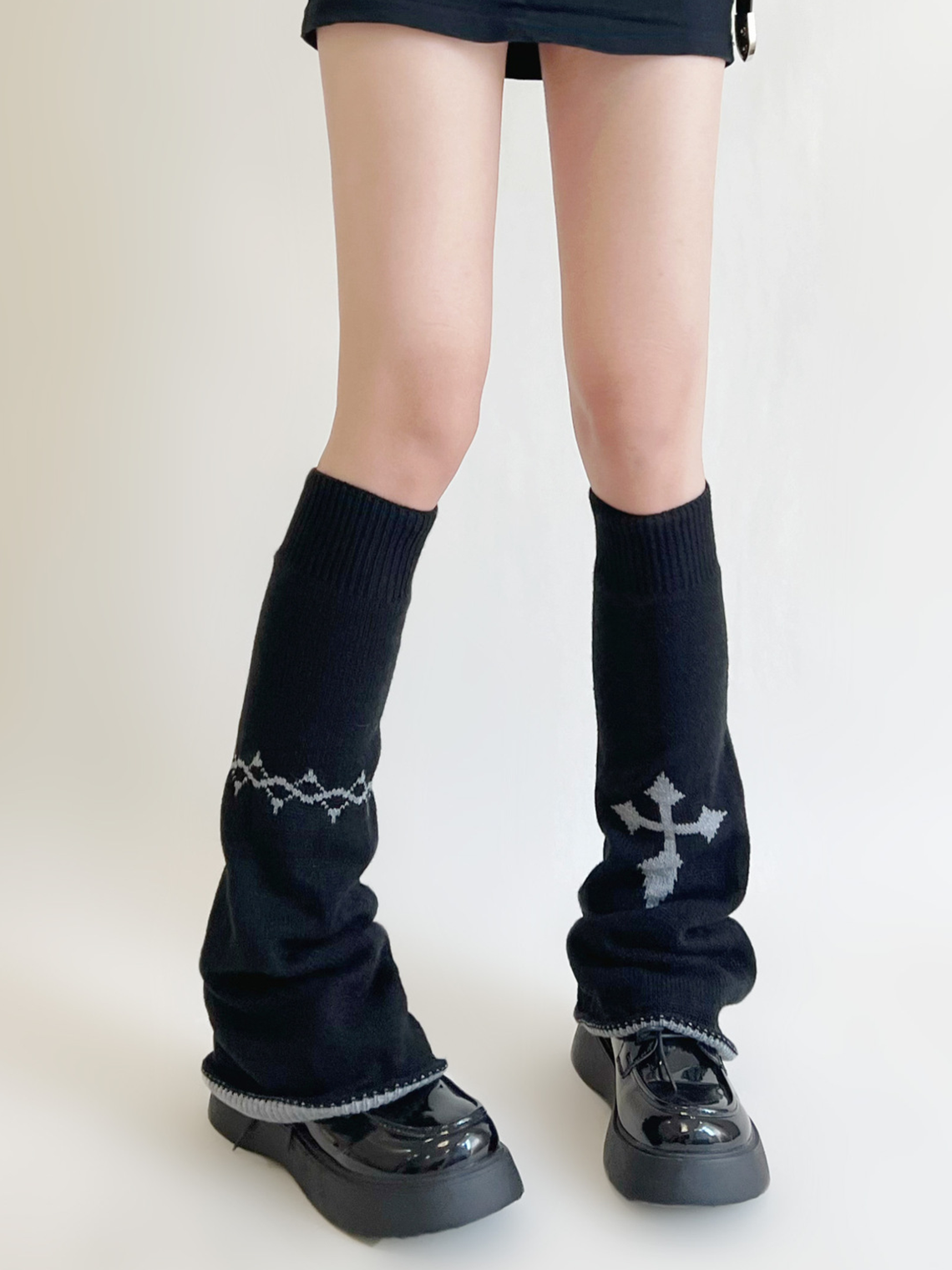 Punk Gray Reversible Accessory Socks