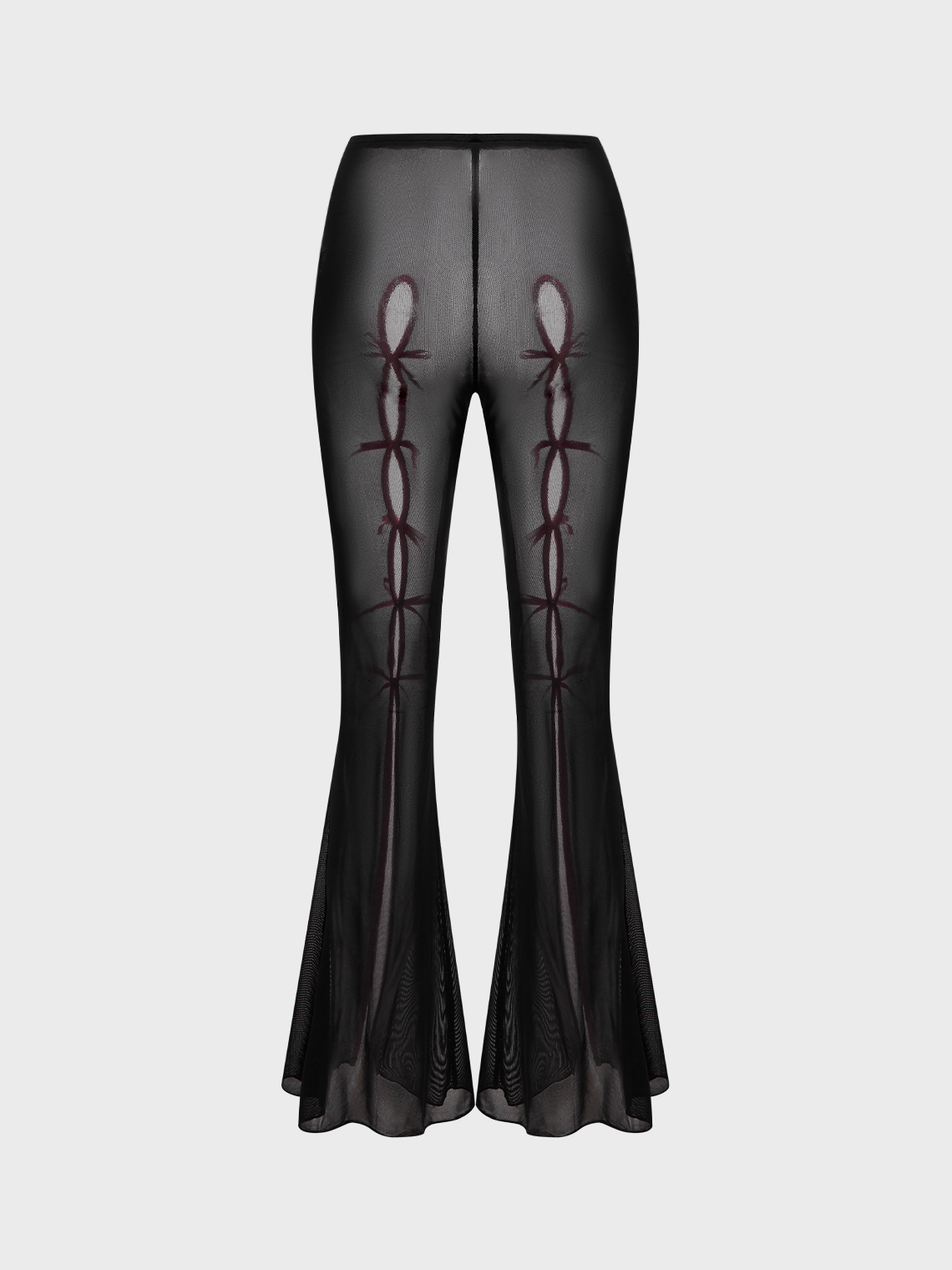 Y2k Black Cut out Color block Mesh Bottom Pants